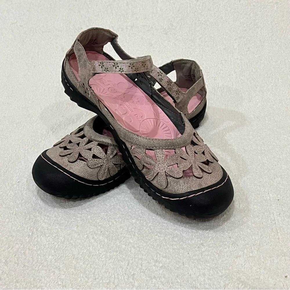 JBU by Jambu Grey Taupe Wildflower Mary Jane Casual Shoes Size 8.5 - Picture 9 of 14